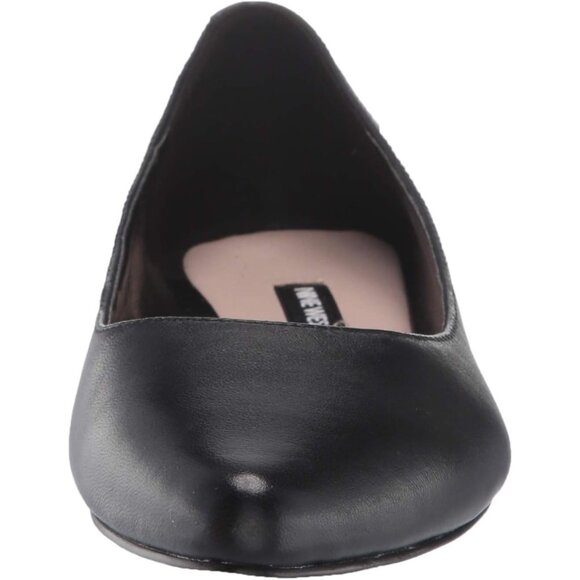 Nine West Women's Black Leather Closed Pointed Toe Speakup Ballet Flats Shoes - Picture 2 of 8